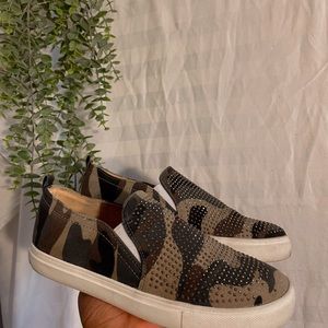 bedazzled camo slip on